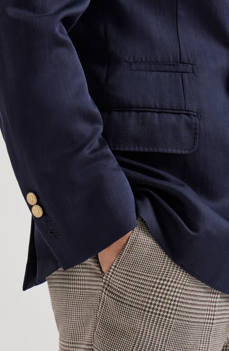 Brunello Cucinelli Twill unconstructed blazer, Alternate, color, Navy Blue