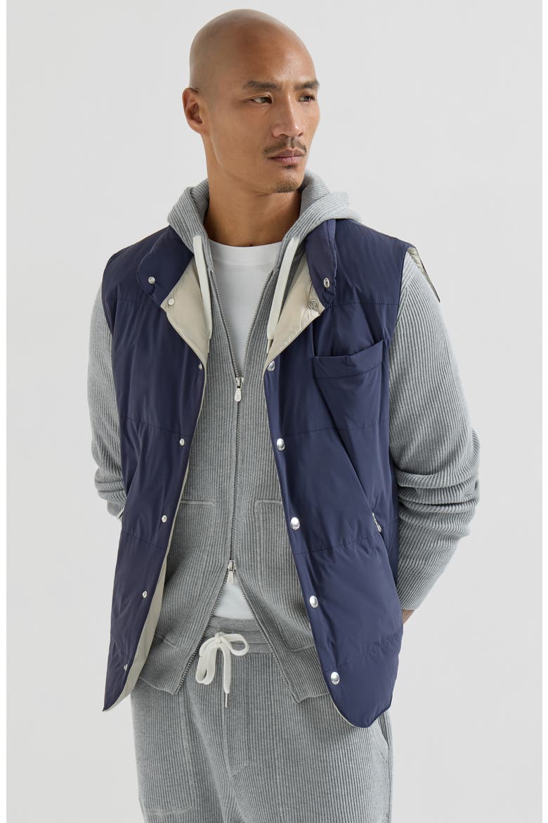 Nylon down vest, Alternate, color, Blue