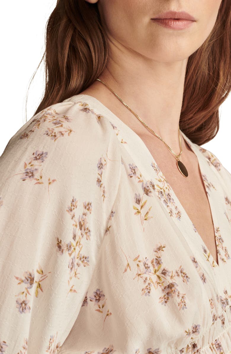 Lucky Brand Floral Smocked Waist Top, Alternate, color, 