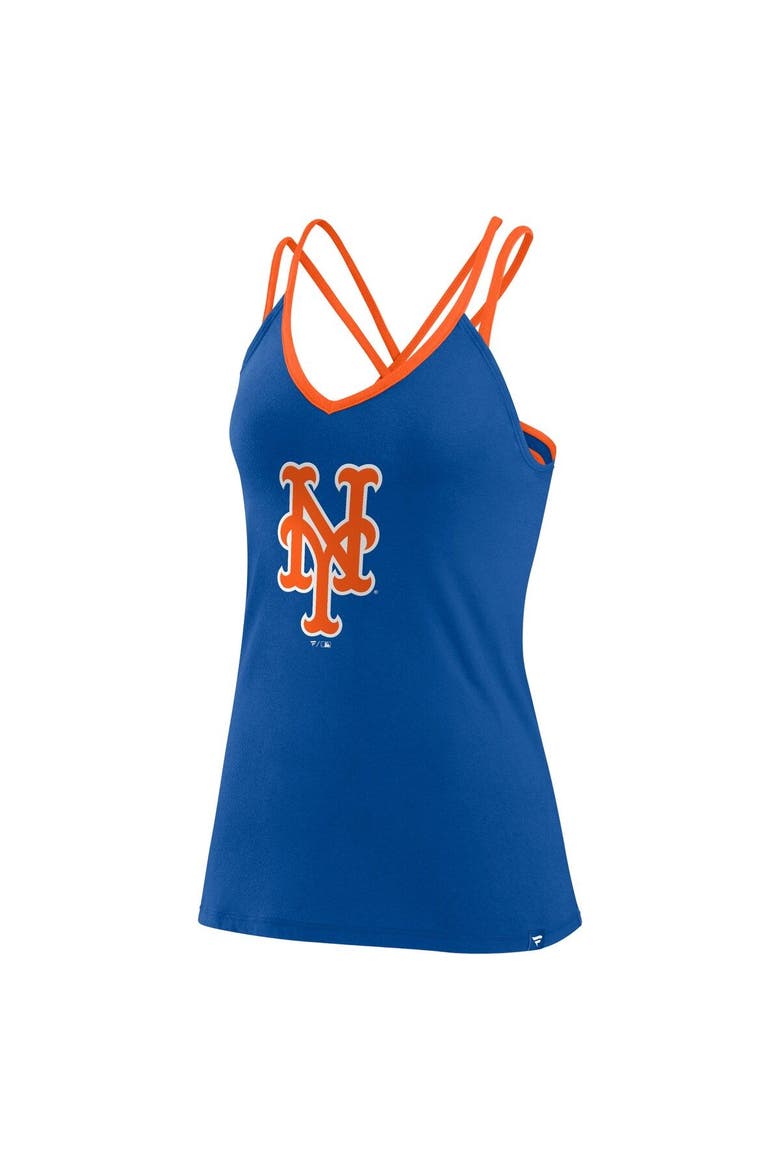 Women's Fanatics Branded Royal New York Mets Barrel It Up Cross Back V-Neck Tank Top, Alternate, color, Royal
