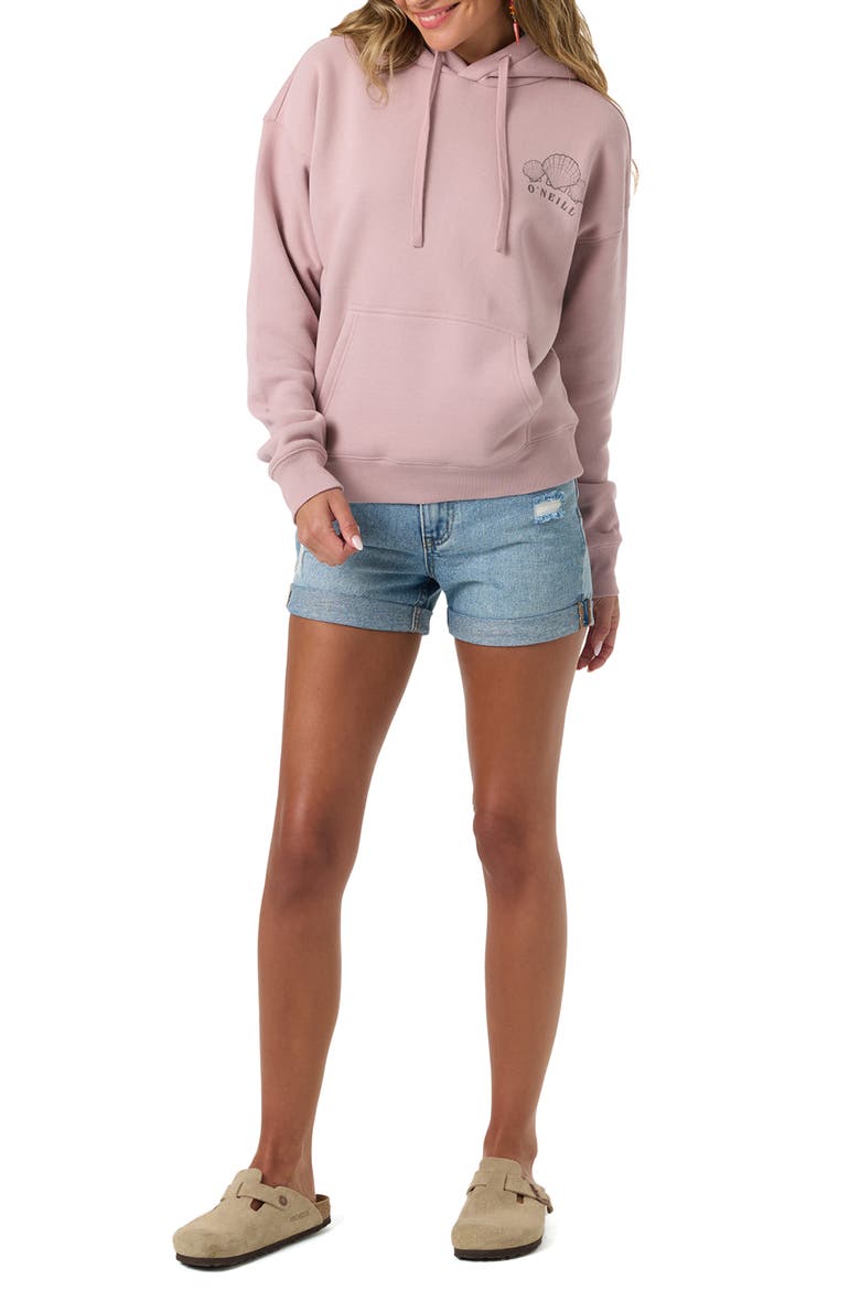 Sunshell Relaxed Fleece Graphic Hoodie, Alternate, color, ORCHID