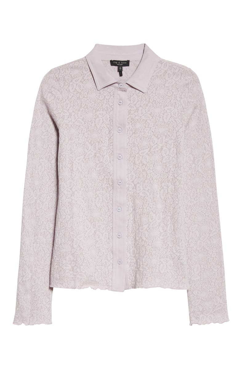 rag & bone Gemma Jacquard Shirt, Alternate, color, Lilac