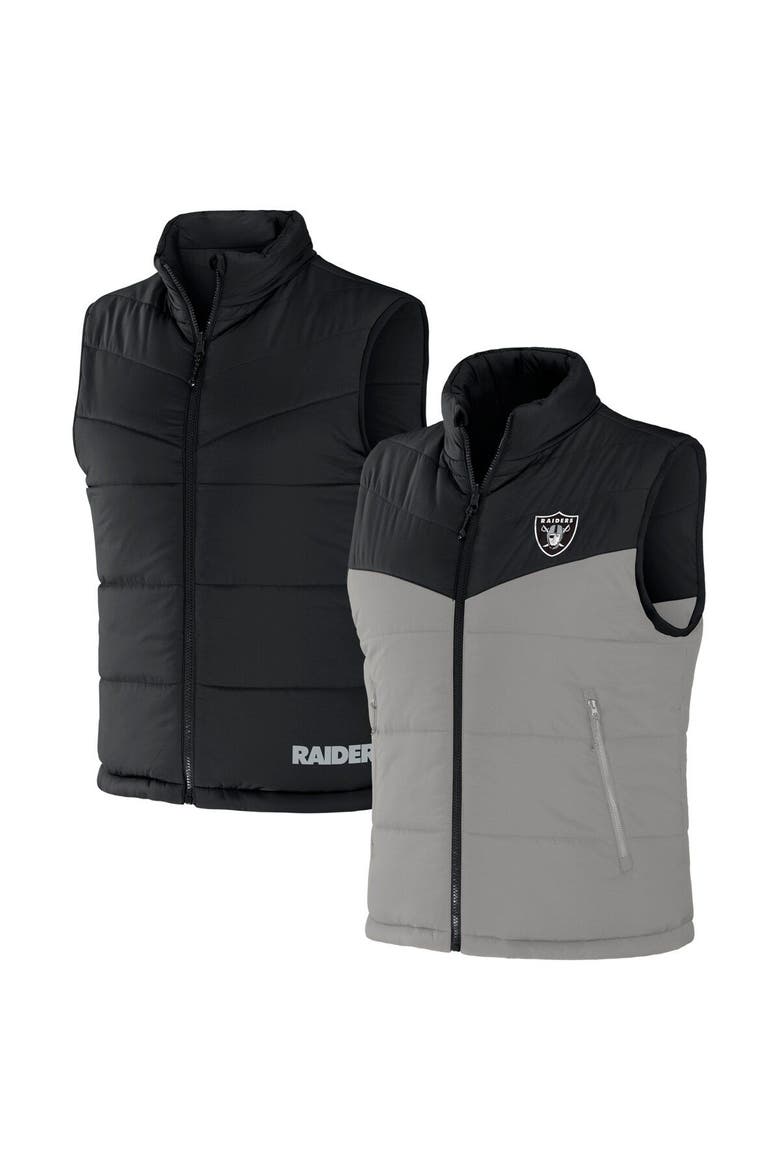 Men's NFL x Darius Rucker Collection by Fanatics Black Las Vegas Raiders Colorblocked Full-Zip Vest, Main, color, Black