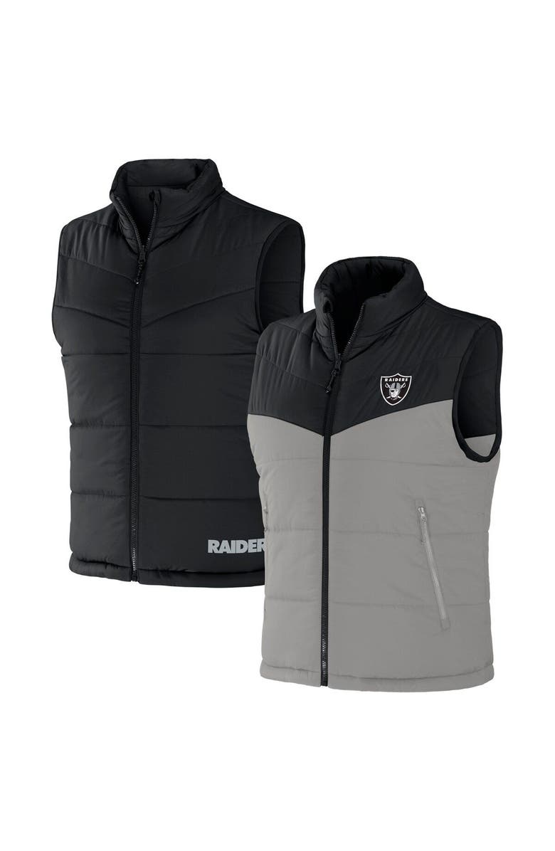 NFL X DARIUS RUCKER Men's NFL x Darius Rucker Collection by Fanatics Black Las Vegas Raiders Colorblocked Full-Zip Vest, Main, color, Black