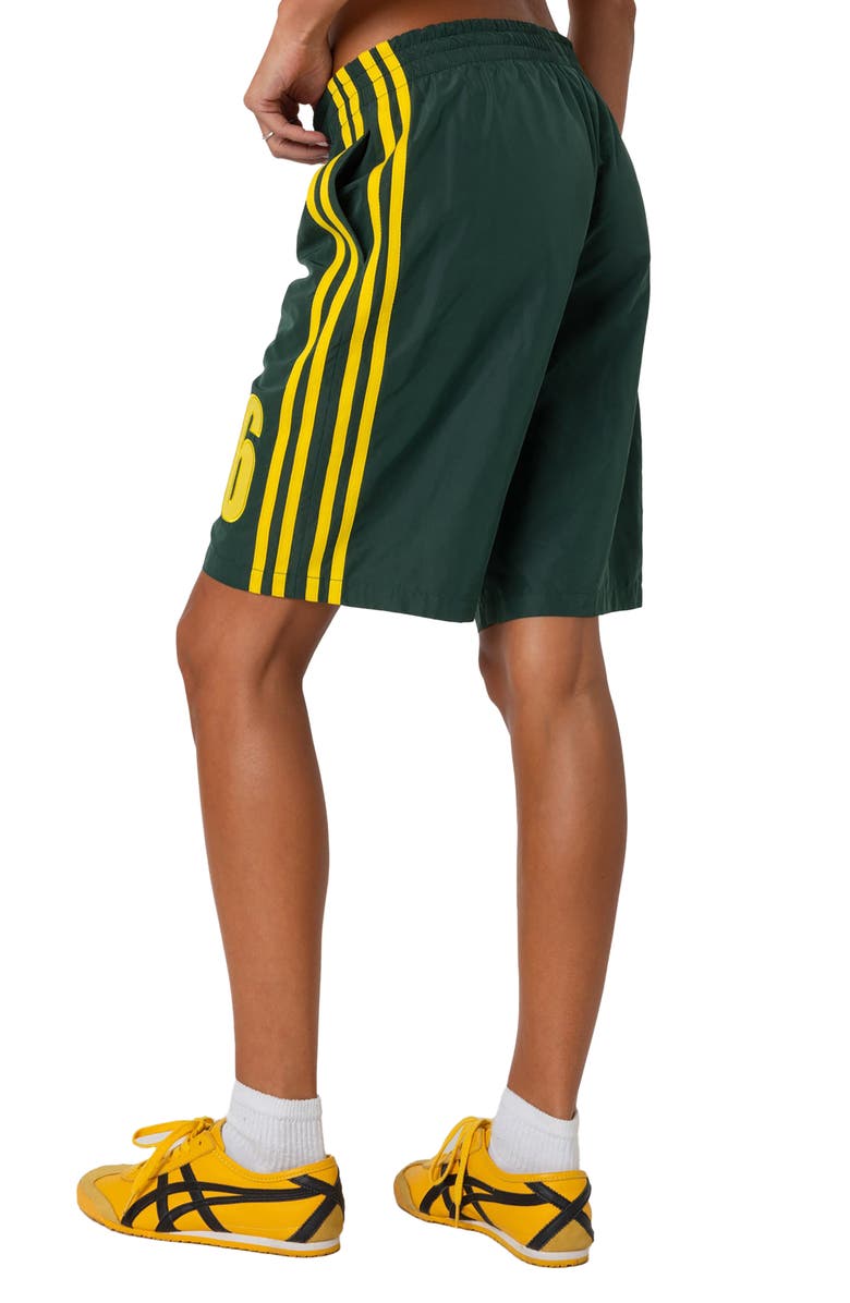 EDIKTED 76 Nylon Bermuda Shorts, Alternate, color, Green