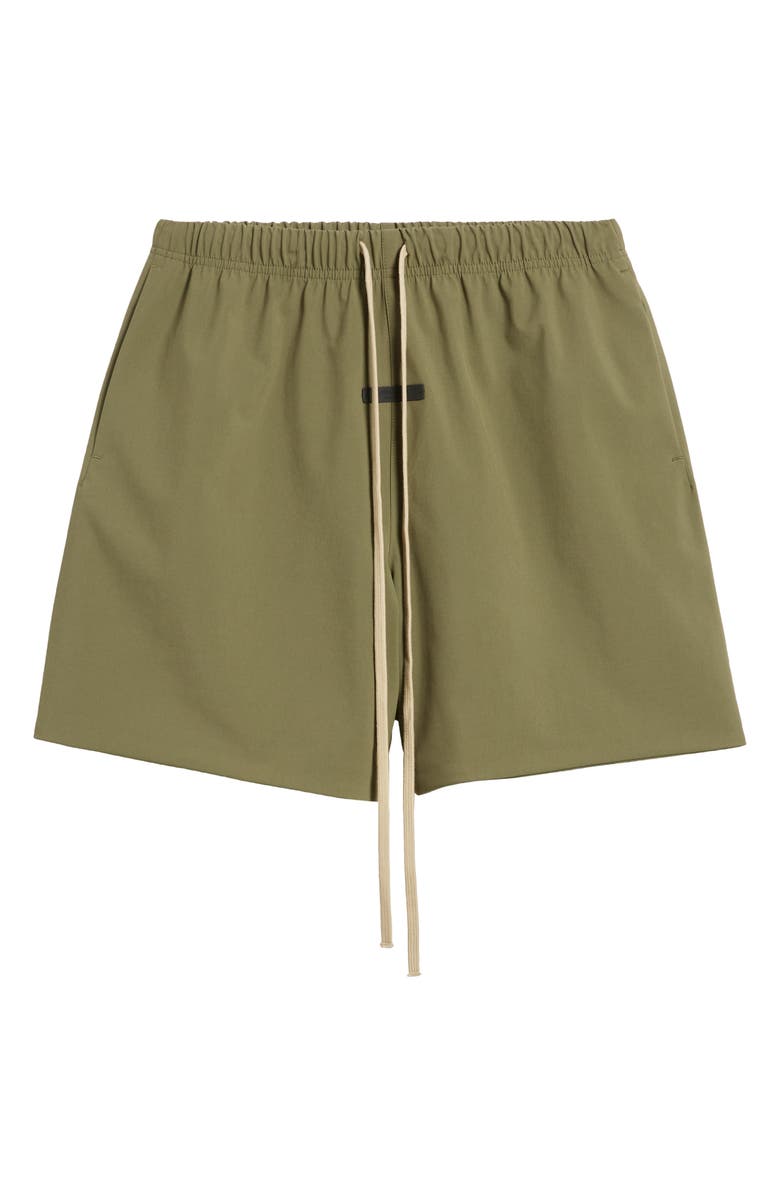 Fear of God Essentials Bonded Cargo Drawstring Soccer Shorts, Alternate, color, 