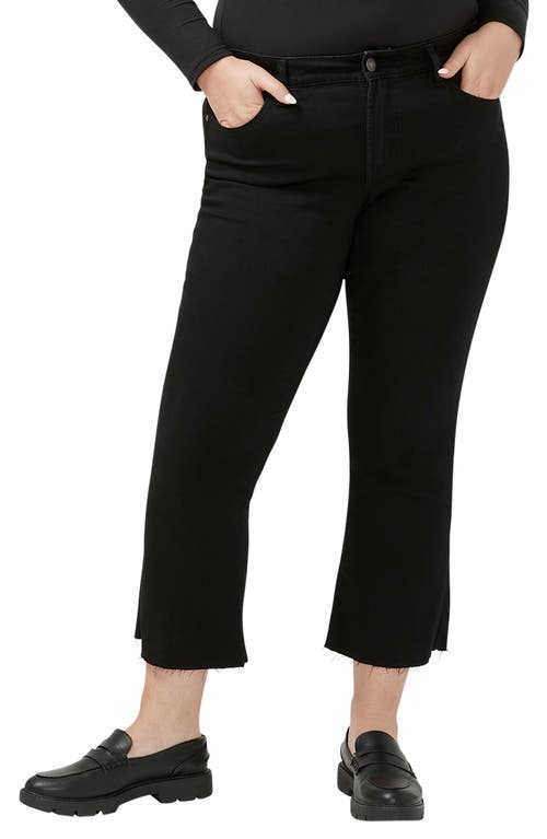 Shop Silver Jeans Co. Suki Curvy Raw Hem Mid Rise Kick Flare Jeans In Black