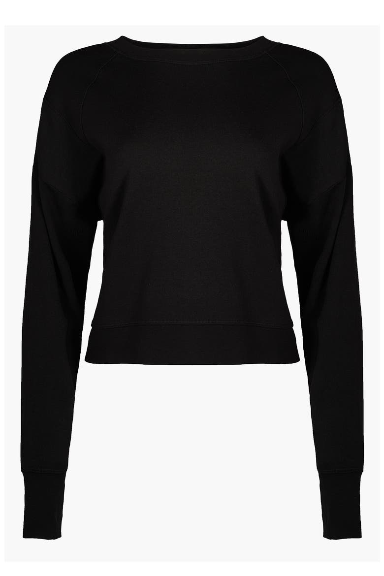 After Class Cotton Blend Crop Sweatshirt, Alternate, color, BLACK