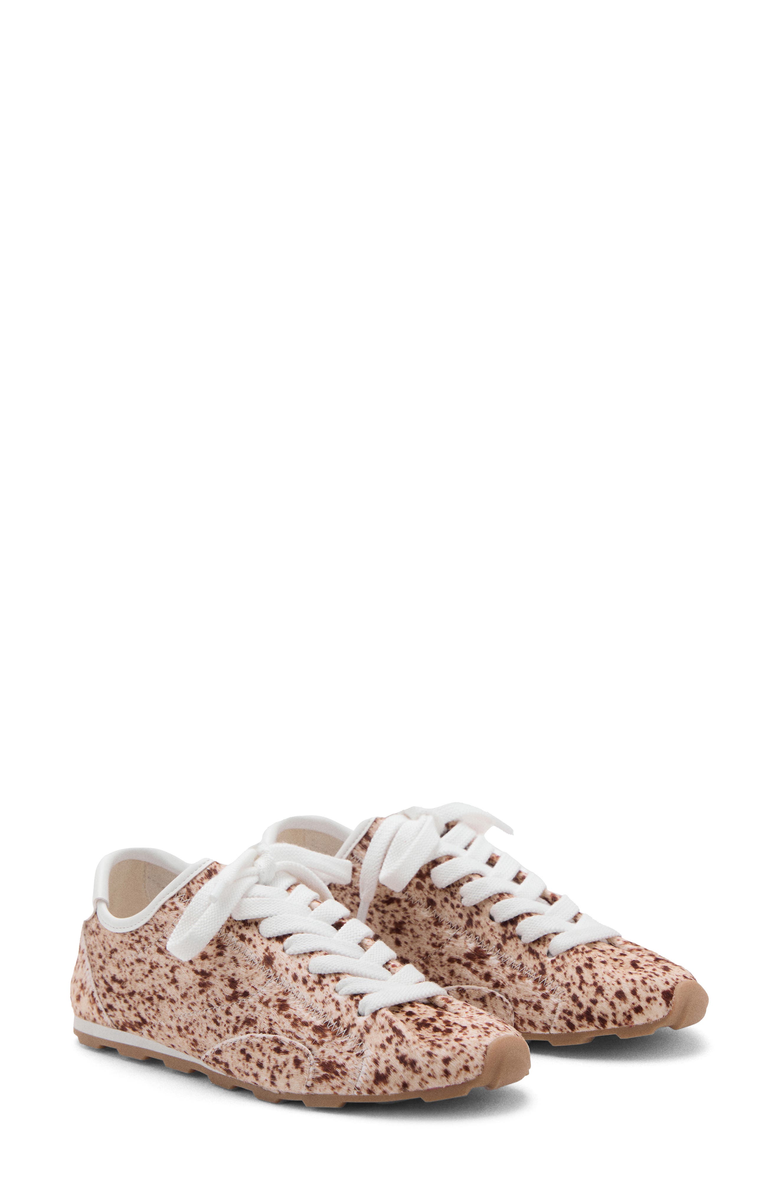 MANGO Genuine Calf Hair Sneaker, Main, color, Beige Calf Hair