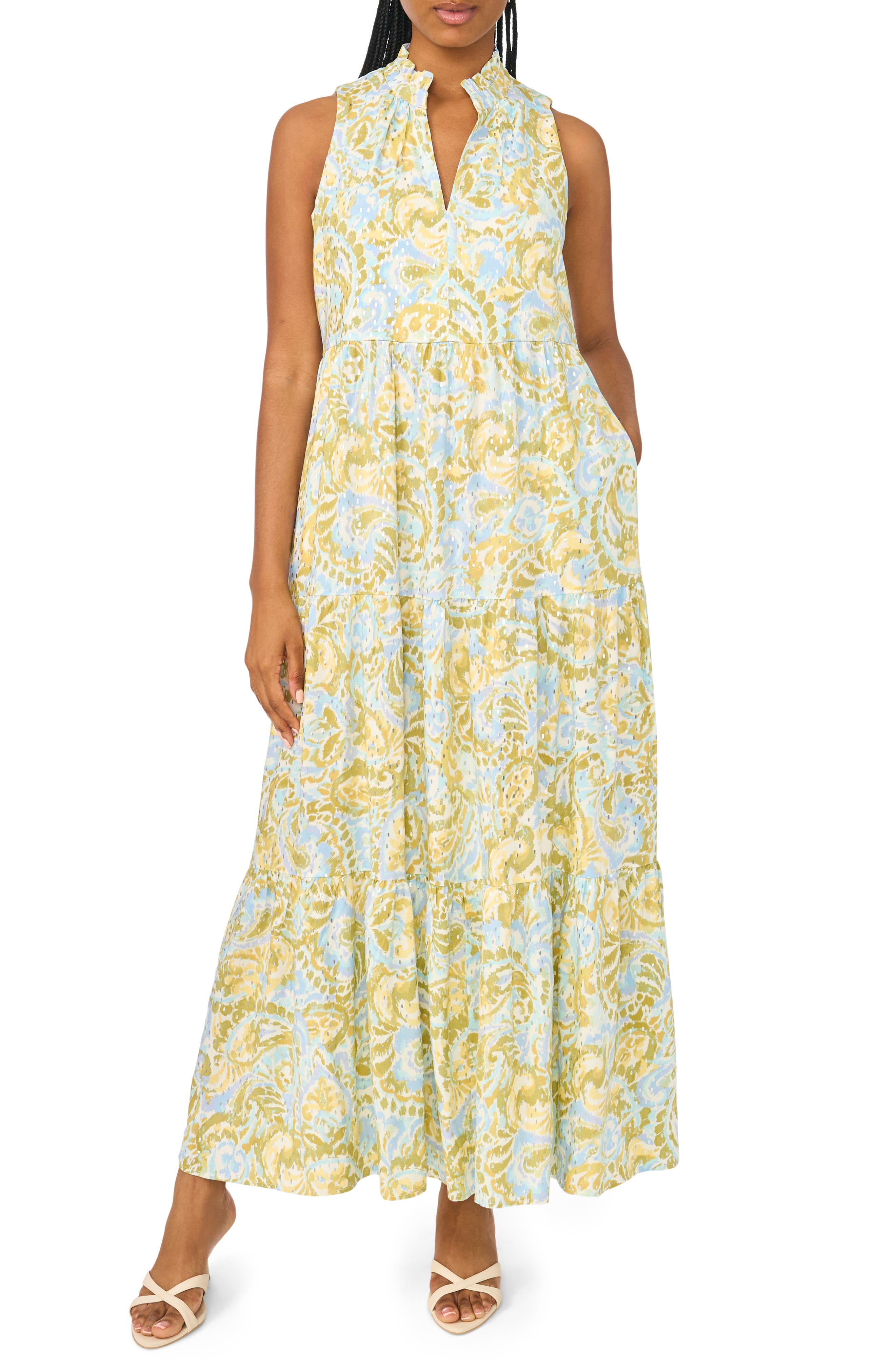 Sleeveless Tiered Maxi Dress