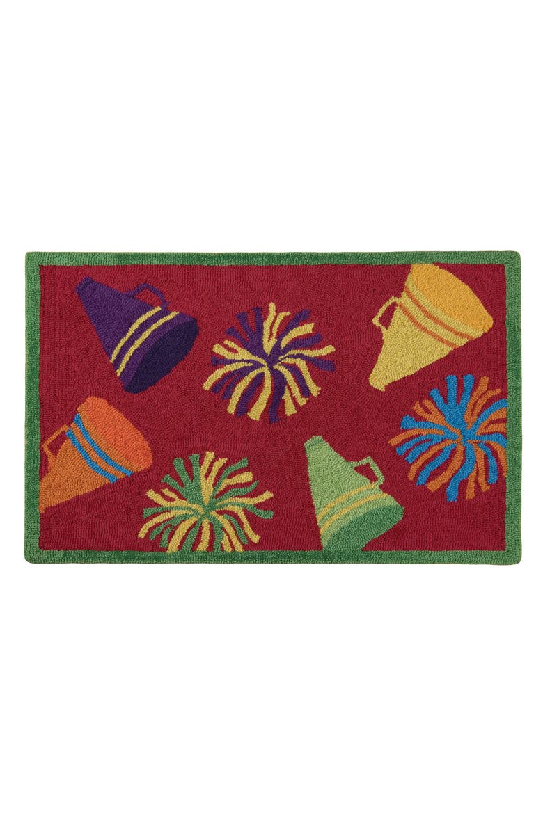 1'10" x 2'10" Cheer Hooked Indoor Rug, Main, color, Red