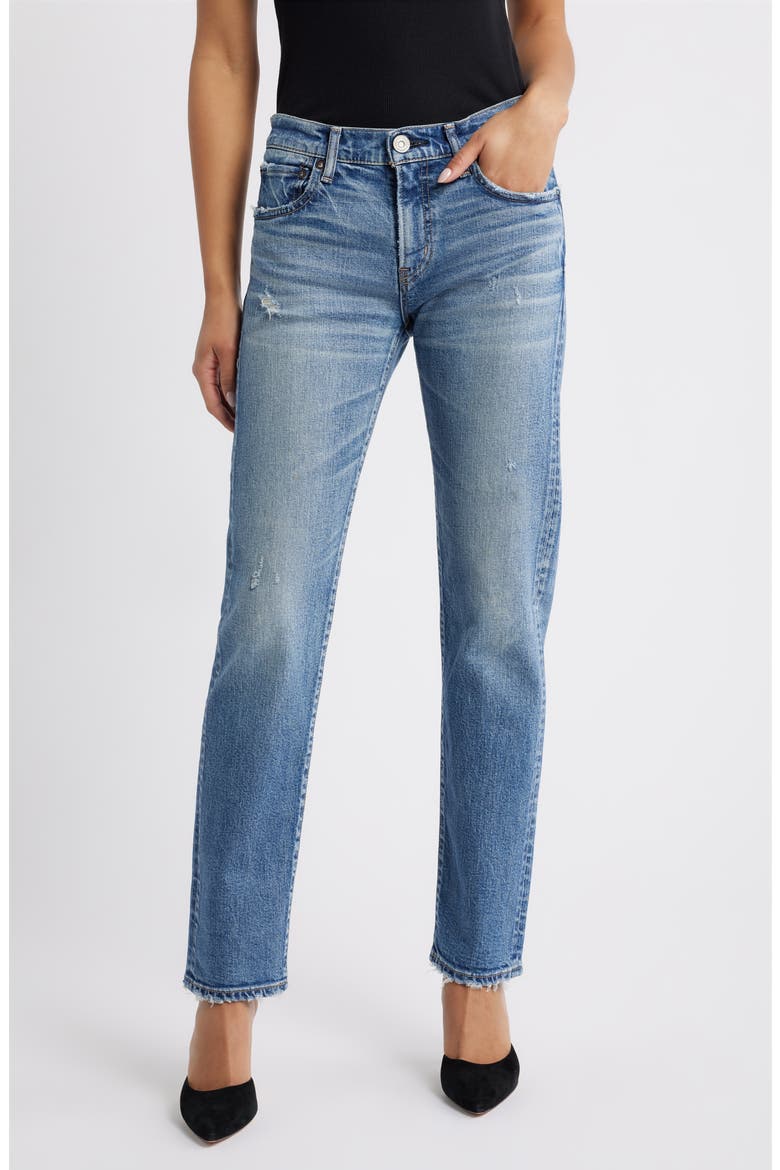 Linden Slim Straight Leg Jeans, Main, color, BLUE