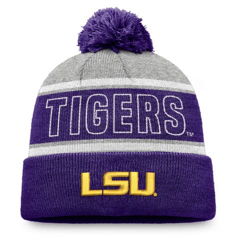 Men's Top of the World Purple LSU Tigers Two-Tone Cuffed Knit Hat with Pom