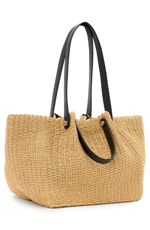 Allsaints Paper Straw Allington Tote Bag In Natural