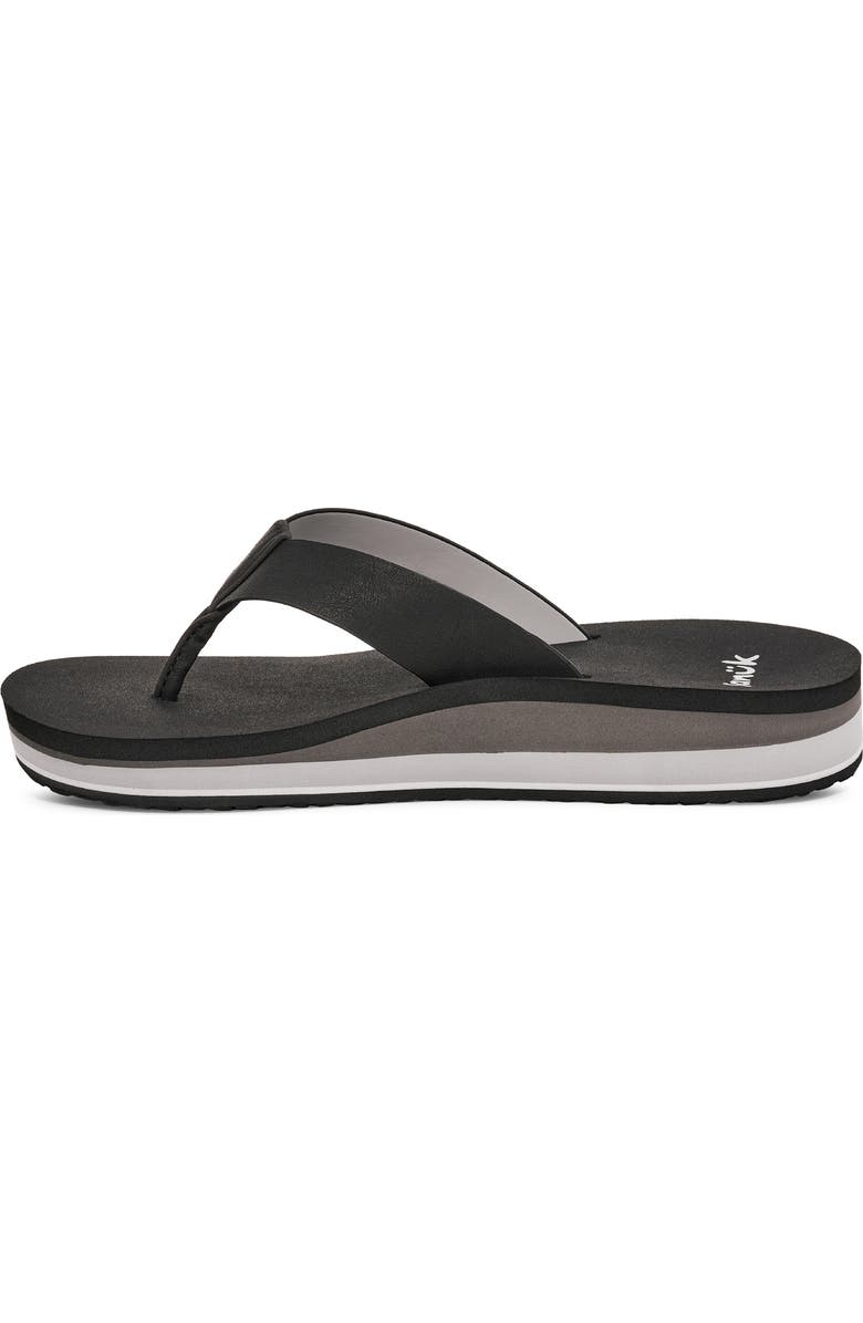 Sanuk Highland Flip Flop, Alternate, color, Black/Grey