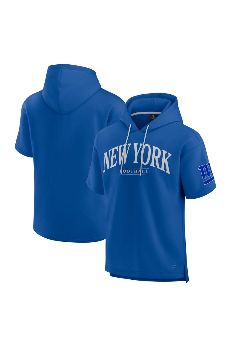 Unisex Fanatics  Royal New York Giants Elements Ready Short Sleeve Pullover Hoodie, Main, color, Royal
