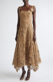 Oscar de la Renta Dominican Republic Toile Guipure Lace Cocktail Dress
