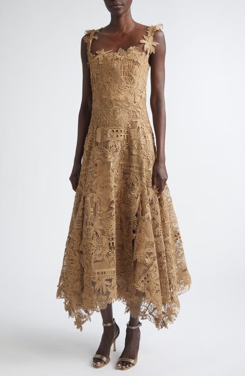 Oscar de la Renta Dominican Republic Toile Guipure Lace Cocktail Dress in Biscuit at Nordstrom, Size 8
