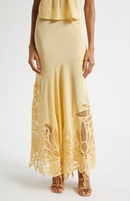 Ulla Johnson Oona Embroidered Silk Maxi Skirt