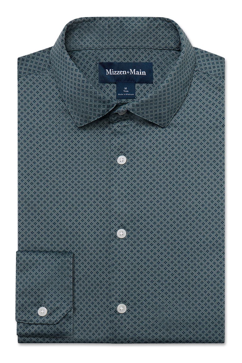 Halyard Trim Fit Clover Performance Button-Up Shirt, Alternate, color, HEMLOCK CLOVER