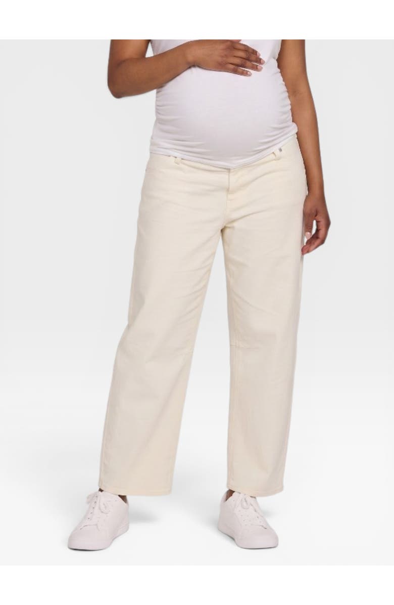MOTHERHOOD MATERNITY Under the Belly Dart Barrel Leg Jean, Main, color, Vintage White Wash