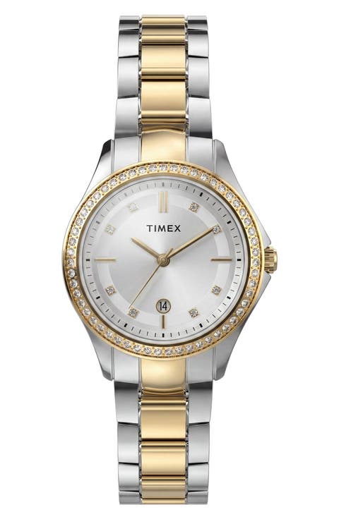 Trend Crystal Bezel Bracelet Watch, 30mm