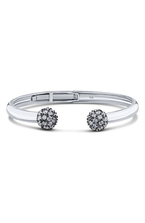 Pavé Cubic Zirconia Ball Cuff Bracelet