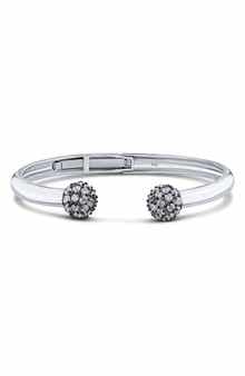 CZ by Kenneth Jay Lane Pavé Cubic Zirconia Ball Cuff Bracelet