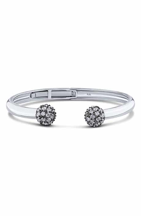 CZ by Kenneth Jay Lane Pavé Cubic Zirconia Ball Cuff Bracelet