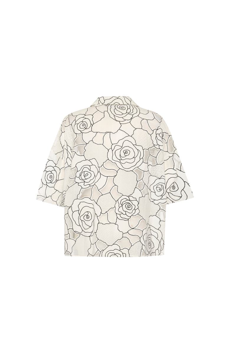THEO The Label Ourania Oversized Draped Shirt, Alternate, color, Ivory
