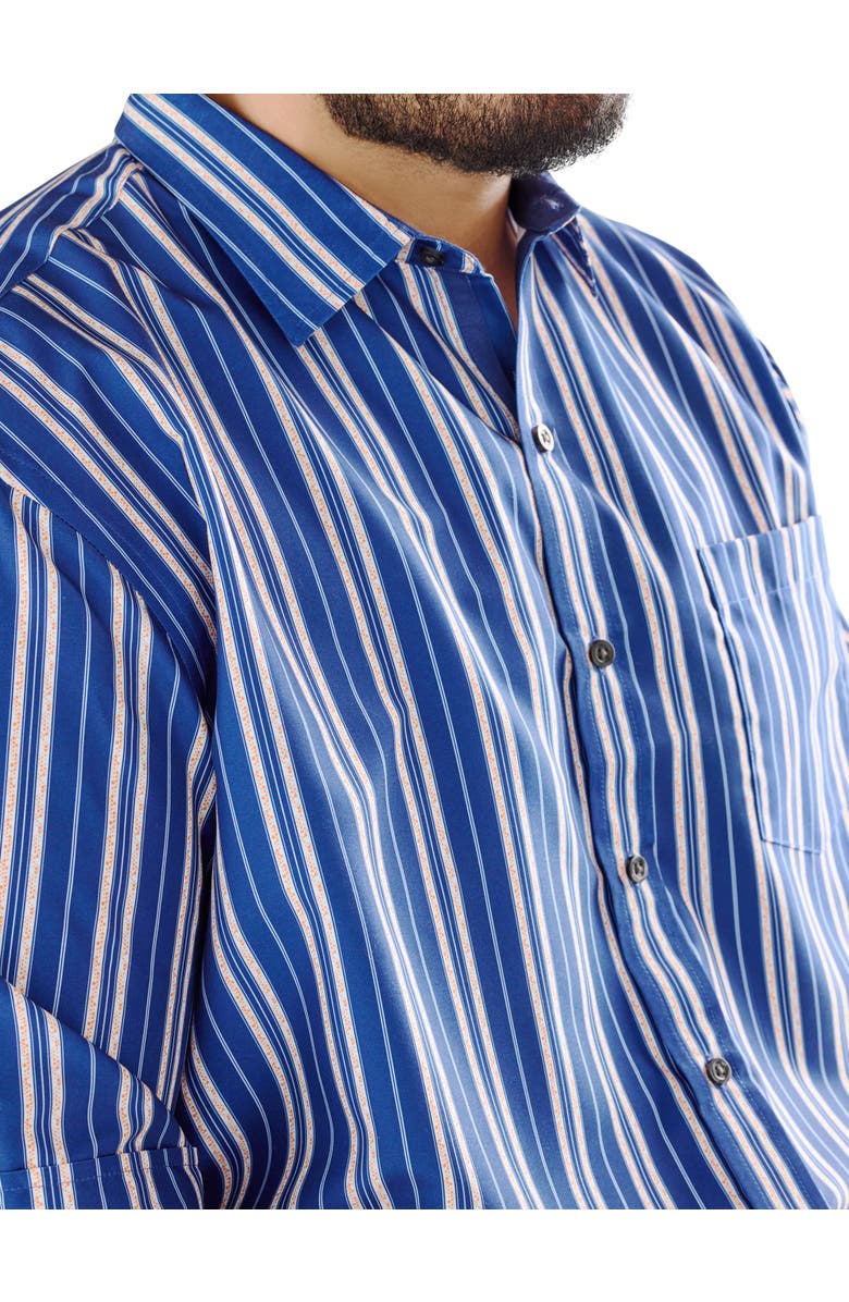 Synrgy by DXL Big & Tall Abstract Striped Microfiber Sport Shirt, Alternate, color, Navy