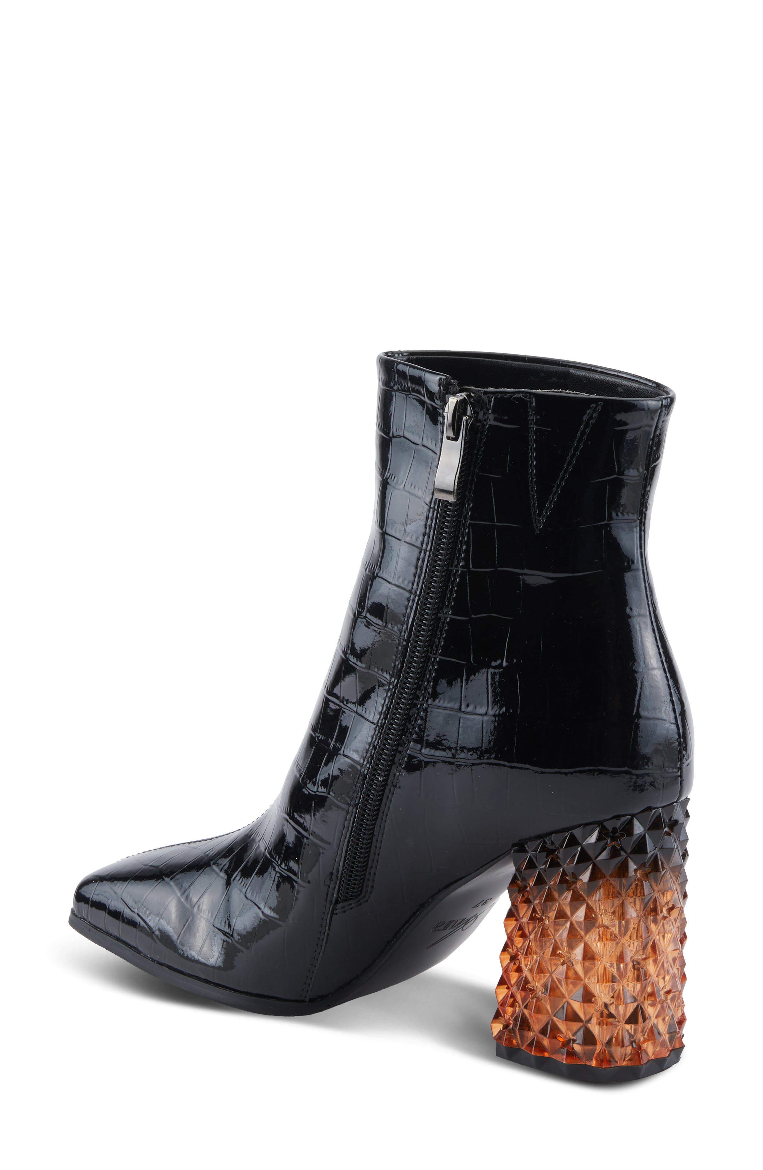 AZURA BY SPRING STEP Longoria Square Toe Bootie, Alternate, color, Black Patent