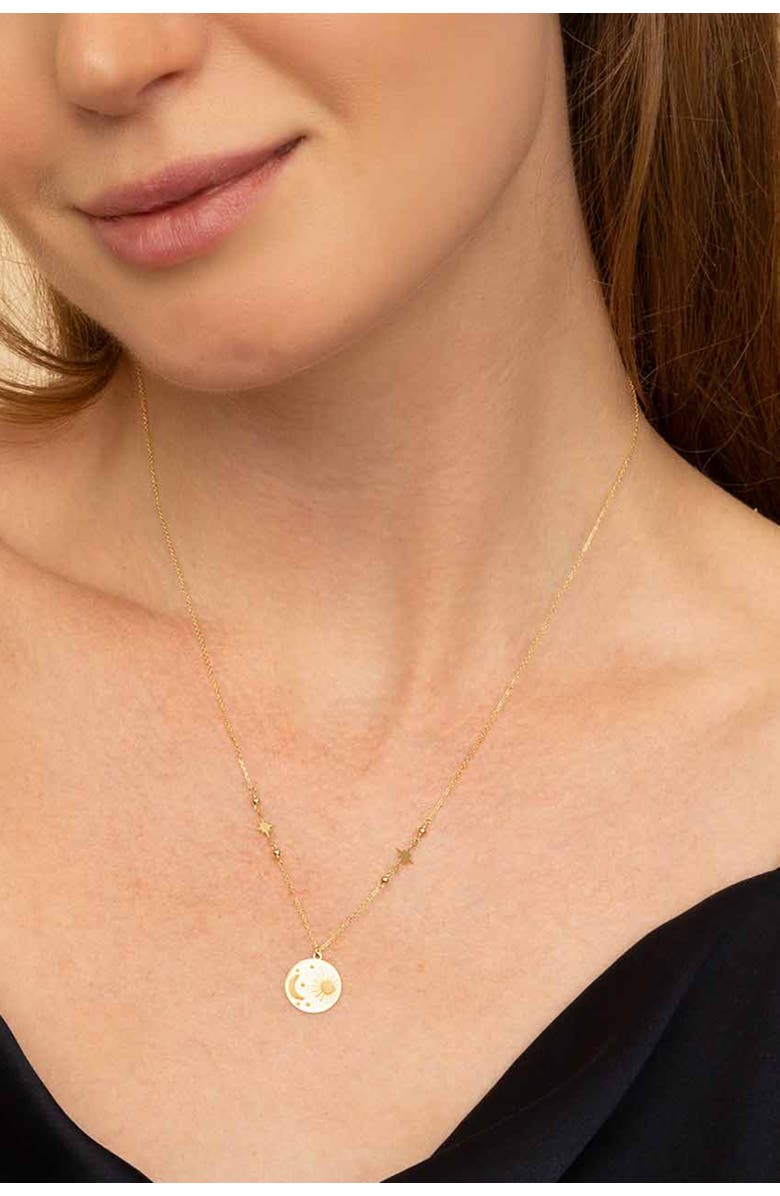 Oradina 14K Yellow Gold Winter Solstice Pendant Necklace, Alternate, color, Yellow Gold