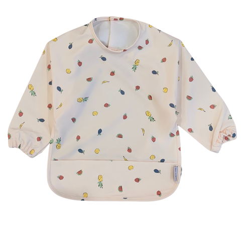 Premium Velcro Low Pocket Long Sleeve Smock Bib (6-36M)