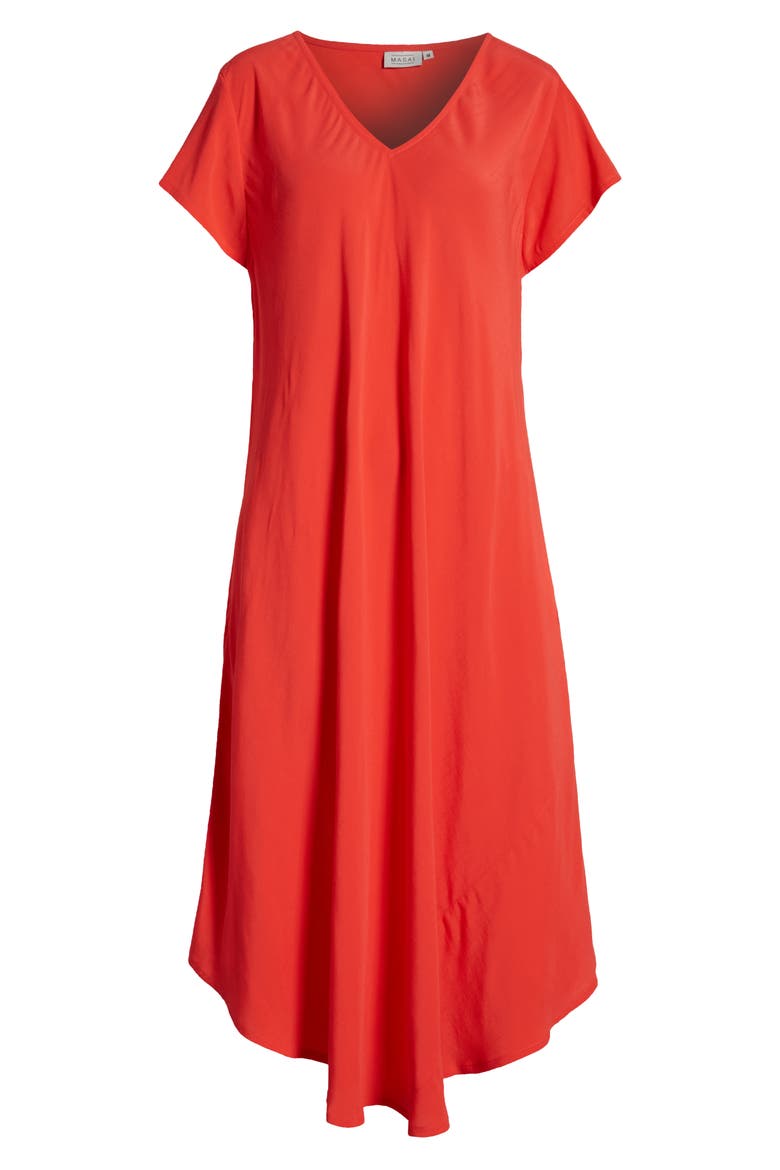 Nebili V-Neck Shift Dress, Alternate, color, HIBISCUS