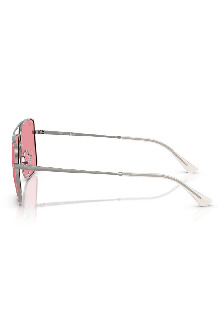 56mm Square Sunglasses, Alternate, color, GUNMETAL
