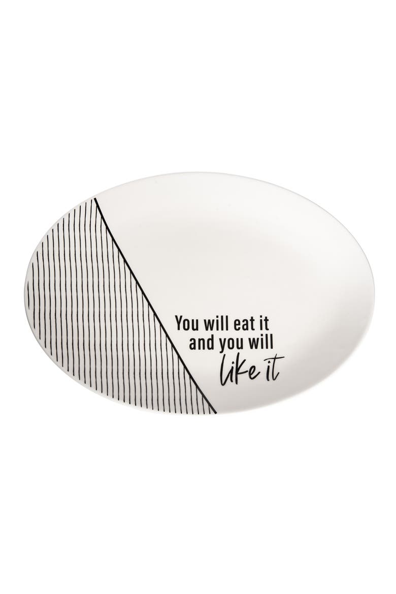 You Will Like It Platter Ceramic White, Main, color, White