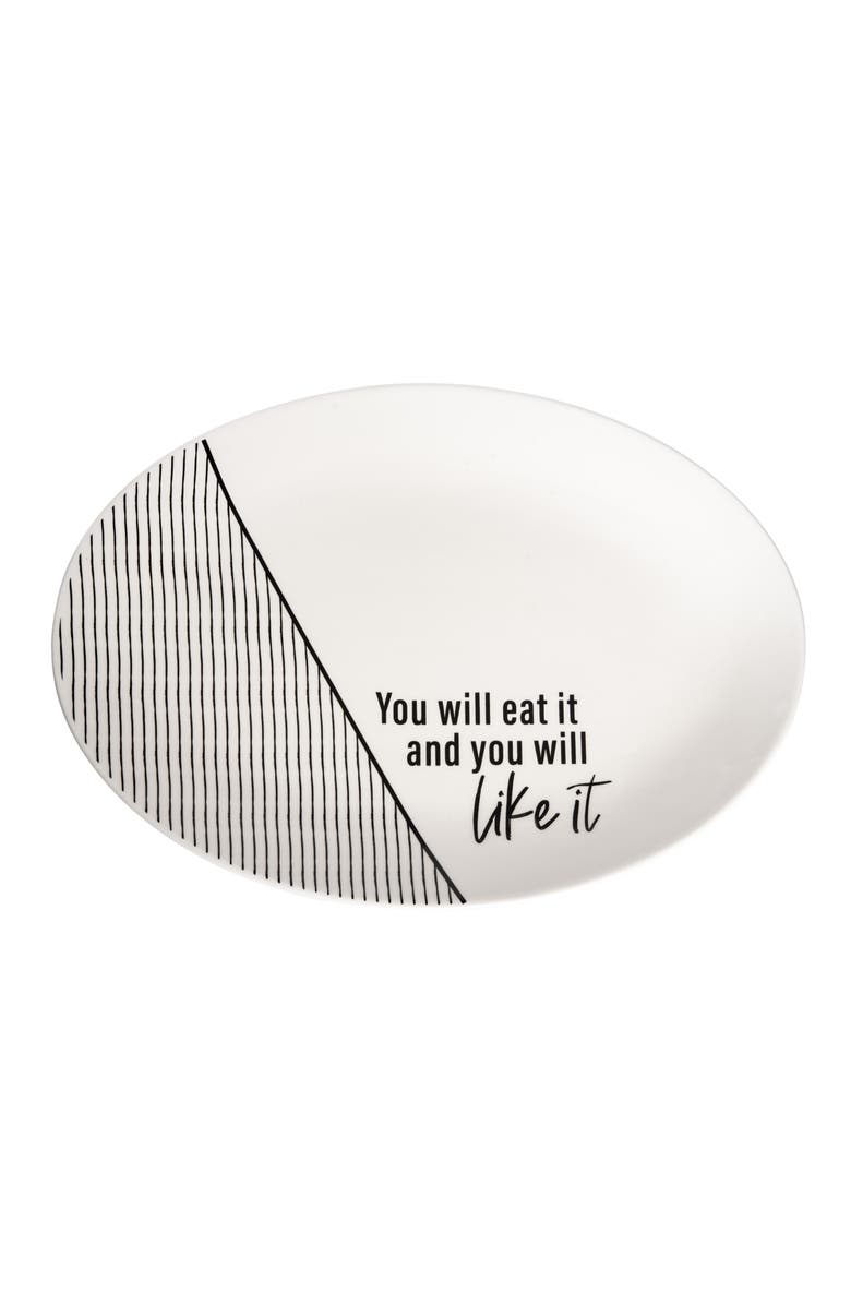 Totalee Gift You Will Like It Platter Ceramic White, Main, color, White