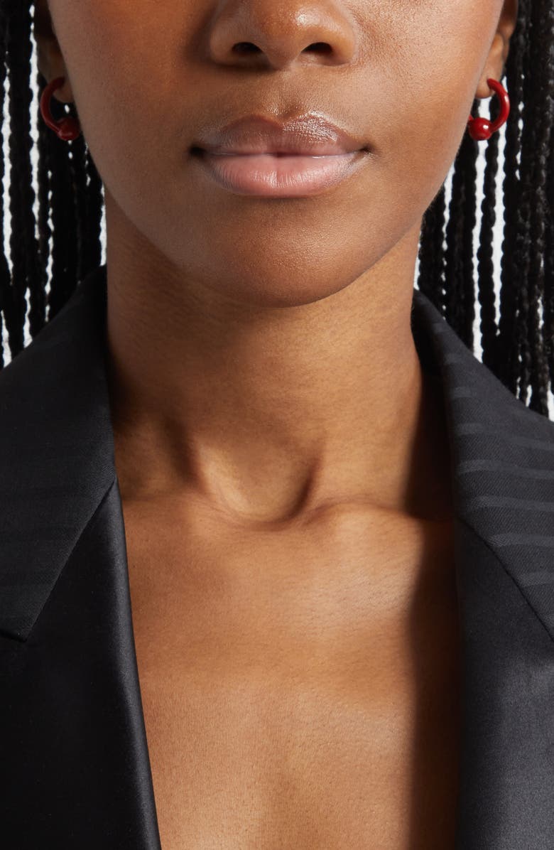 Justine Clenquet Sam Laquered Hoop Earrings, Alternate, color, Red