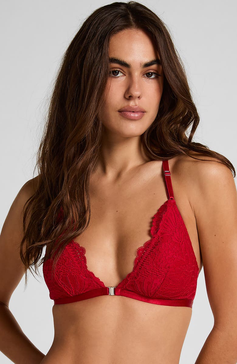 Hunkemöller Whitney Lace Triangle Bralette, Alternate, color, Chili Pepper