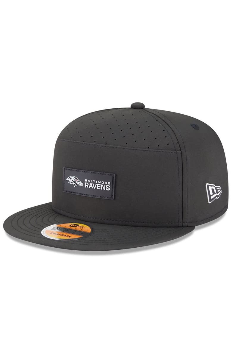 New Era Men's New Era Black Baltimore Ravens 2025 Sideline  Split Panel 9FIFTY Snapback Hat, Main, color, Black