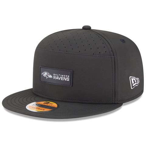 Men's New Era Black Baltimore Ravens 2025 Sideline  Split Panel 9FIFTY Snapback Hat