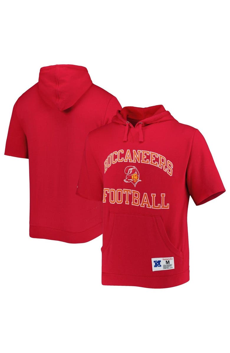 Mitchell & Ness Men's Mitchell & Ness Scarlet Tampa Bay Buccaneers Washed Short Sleeve Pullover Hoodie, Main, color, Scarlet