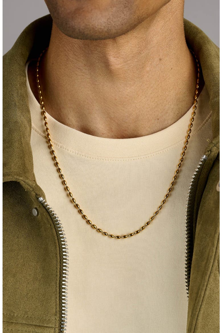 Gold Beaded Chain Necklace, Alternate, color, None
