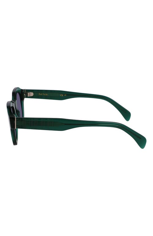 Paul Smith Lyford 48mm Small Modified Rectangular Sunglasses In Transparent Green