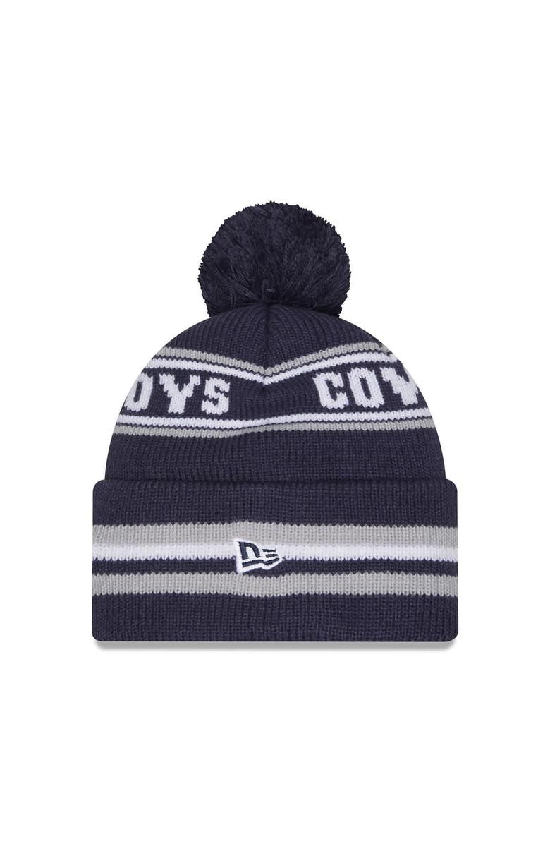New Era Men's New Era Navy Dallas Cowboys Classic Cuffed Knit Hat with Pom, Alternate, color, Navy