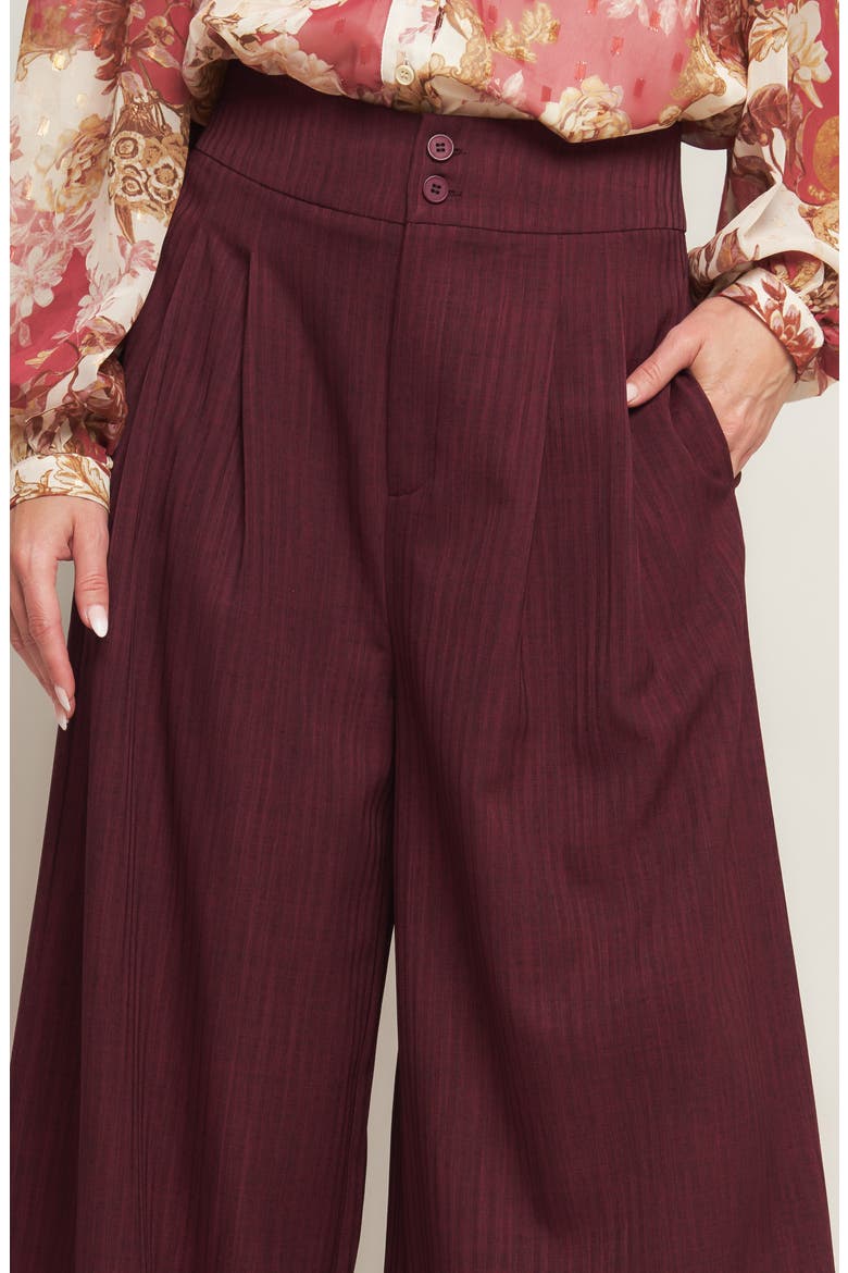 High Waist Wide Leg Pants, Alternate, color, BURGUNDY