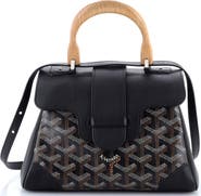 Pre-Owned Goyard Saigon Top Handle Bag Coated Canvas with Leather Mini