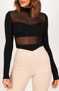 Petal & Pup Kingsley Long Sleeve Mesh Bodysuit