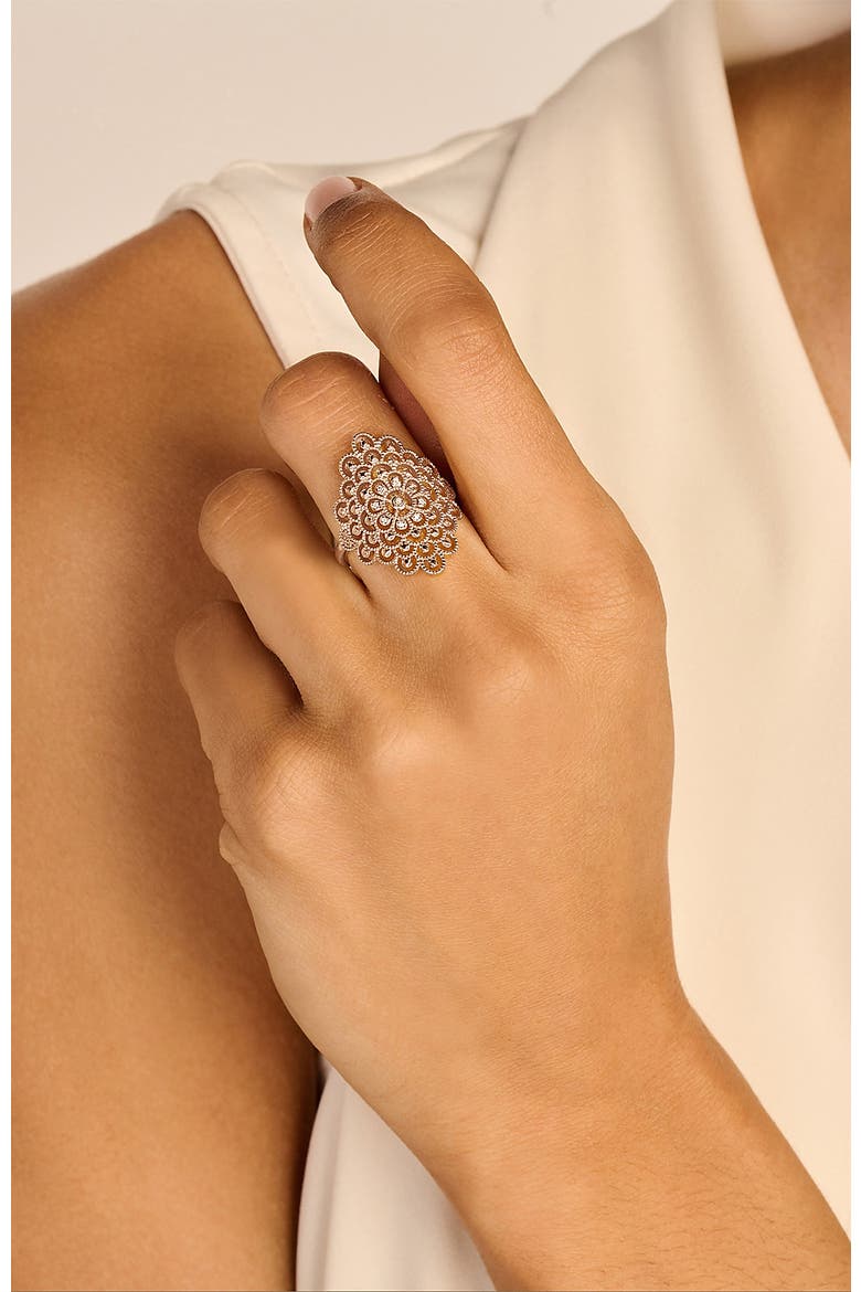 Blessed Diamond Ring | 10 natural diamonds | 925 Sterling Silver | Ring | 7 | White Rhodium, Alternate, color, White Rhodium